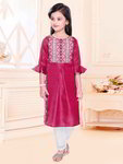 *Пурпурный шёлковый индийское национальное платье / костюм для девочки