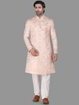 *Персиковый шёлковый индийский мужской костюм