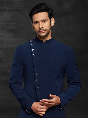 Синий индийский мужской костюм