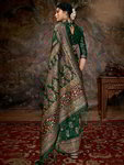 *Зелёное шёлковое вечернее нарядное индийское сари