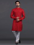 *Бордовый льняной индийский национальный мужской костюм