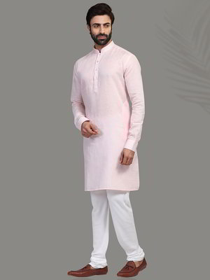 Розовый хлопковый индийский национальный мужской костюм