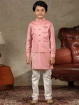 *Персиковый национальный костюм для мальчика из хлопка с шёлком