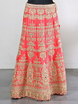 Пурпурный шёлковый индийский женский свадебный костюм лехенга (ленга) чоли, украшенный вышивкой люрексом со стразами, перламутровыми бусинками, кусочками зеркалец