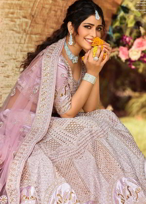 Розовый индийский женский свадебный костюм лехенга (ленга) чоли из бархата и фатина, украшенный вышивкой люрексом