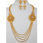 *Молочное и золотое индийское украшение на шею со стразами, искусственными камнями
