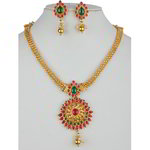 *Зелёное и золотое индийское украшение на шею со стразами, искусственными камнями