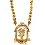 *Золотой индийский кулон на шею с бисером