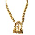 *Золотой индийский кулон на шею с бисером