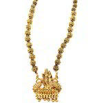 *Золотой индийский кулон на шею с бисером