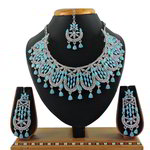 *Золотое и синее индийское украшение на шею со стразами