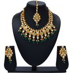 *Молочное и золотое индийское украшение на шею с искусственными камнями, бисером