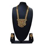 *Молочное и золотое индийское украшение на шею с искусственными камнями