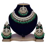 *Зелёное и золотое индийское украшение на шею с искусственными камнями