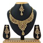 *Золотое индийское украшение на шею со стразами