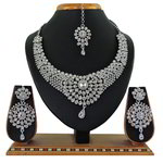 *Серебристое индийское украшение на шею со стразами