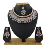 *Золотое и синее индийское украшение на шею со стразами