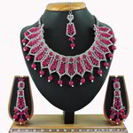 *Золотое и розовое индийское украшение на шею со стразами