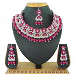 *Золотое и розовое индийское украшение на шею со стразами