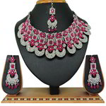 *Золотое и розовое индийское украшение на шею со стразами