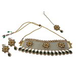 *Молочное и золотое индийское украшение на шею со стразами, искусственными камнями