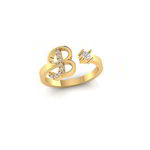 *Молочное и золотое женское индийское кольцо со стразами