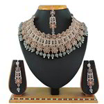 *Чёрное, золотое и серое индийское украшение на шею со стразами