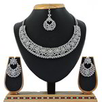 *Молочное и золотое индийское украшение на шею со стразами