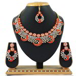 *Бордовое, золотое и красное индийское украшение на шею со стразами