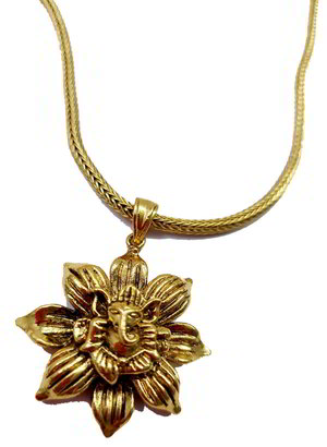 Золотой индийский кулон на шею