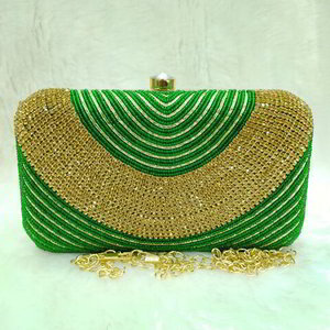 Зелёная женская сумочка-клатч с бисером, пайетками