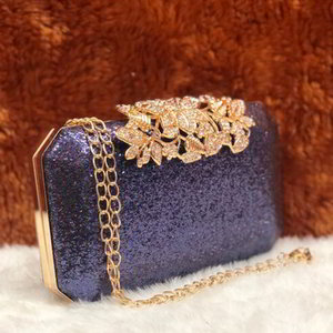 Синяя женская сумочка-клатч с пайетками