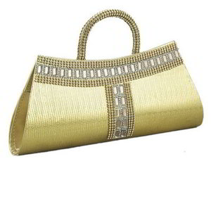 Золотая женская сумочка-клатч с бисером