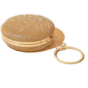 Золотая женская сумочка-клатч с бисером