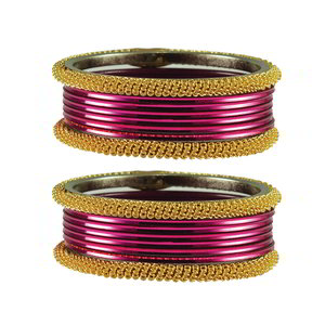 Золотой и розовый латунный индийский браслет