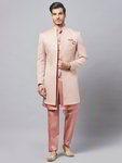 *Розовый текстурированный и шёлковый индийский мужской костюм