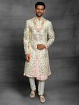 *Светло-жёлтый шёлковый индийский свадебный мужской костюм