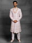 *Розовый шёлковый индийский свадебный мужской костюм