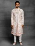 *Светло-розовый индийский свадебный мужской костюм из шёлка