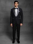*Чёрный текстурированный мужской костюм